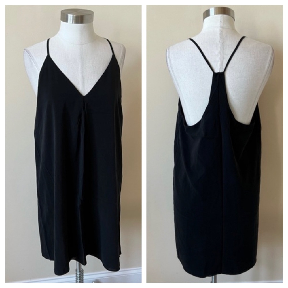 Alice + Olivia Fiera silk pleated racerback dress